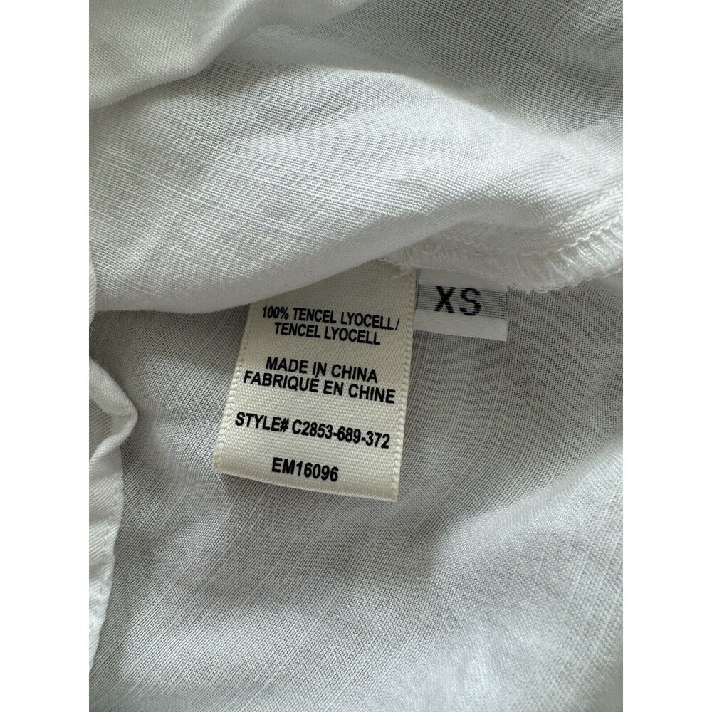 Anthropologie Cloth And Stone Pullover Classic White Blouse Open Keyhole Back XS - Picture 4 of 5